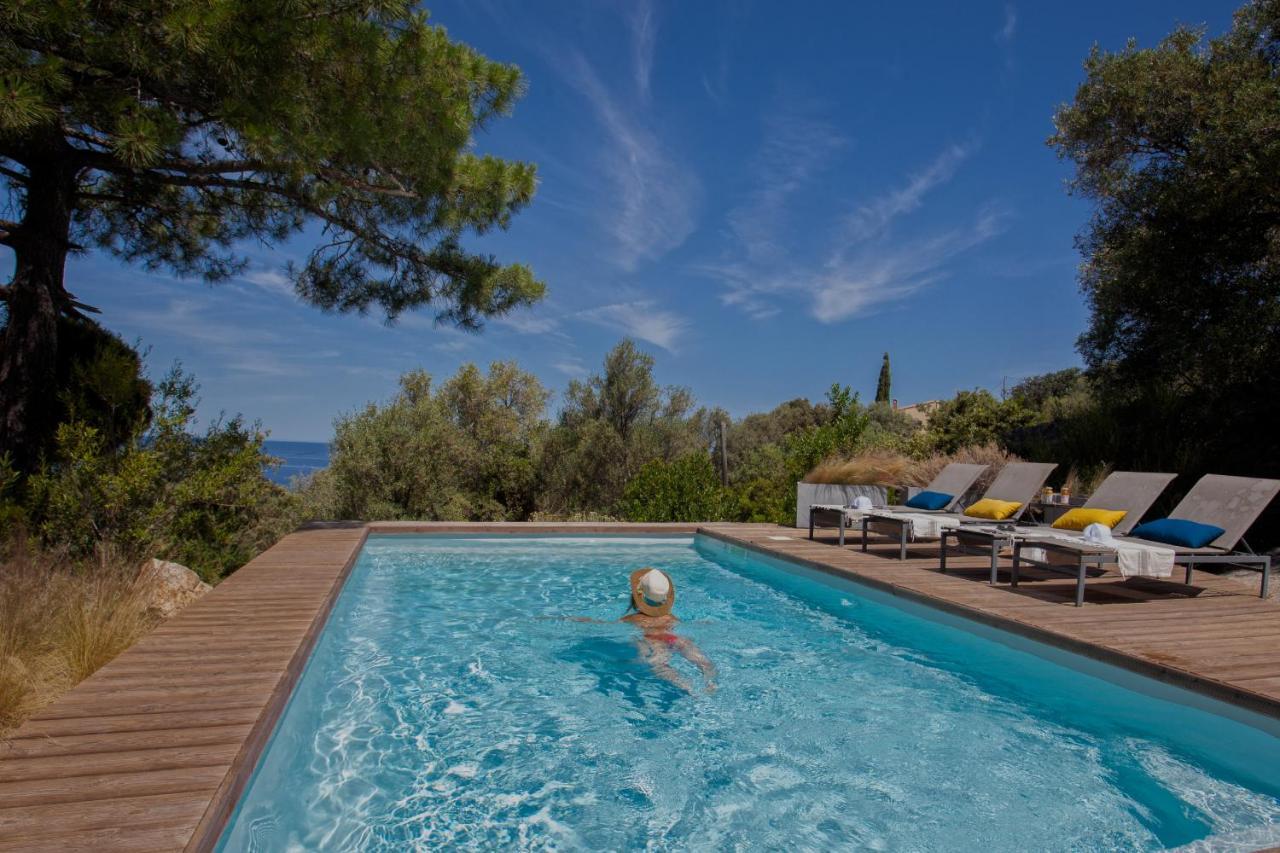 Villa Bodri, Maison En Pierre Avec Vue Mer Et Piscine Chauffee LʼÎle-Rousse Екстериор снимка